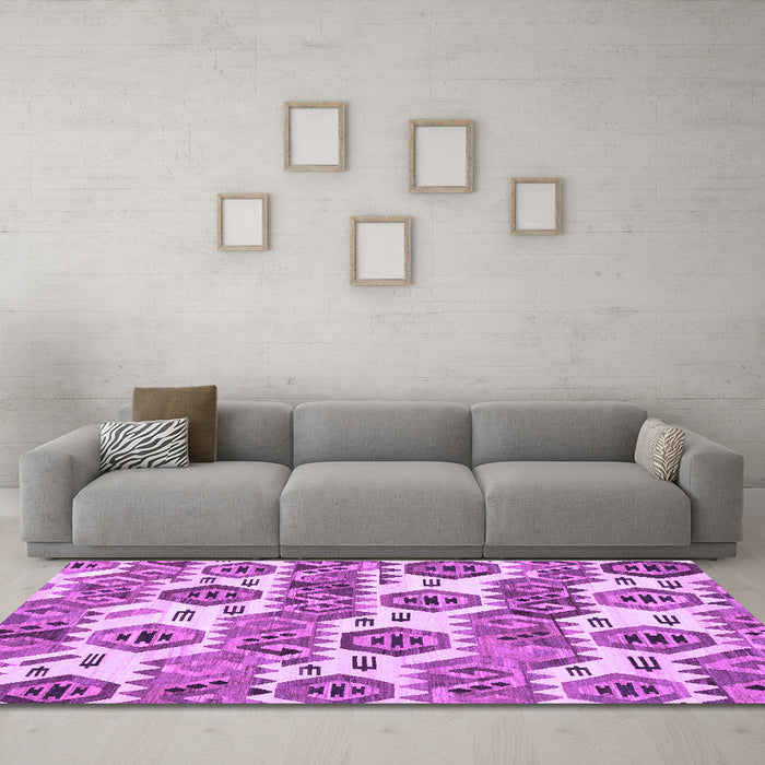 Machine Washable Abstract Purple Modern Area Rugs in a Living Room, wshabs1925pur