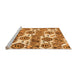 Sideview of Machine Washable Abstract Orange Modern Area Rugs, wshabs1925org