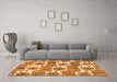 Machine Washable Abstract Orange Modern Area Rugs in a Living Room, wshabs1925org