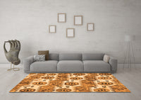 Machine Washable Abstract Orange Modern Rug, wshabs1925org