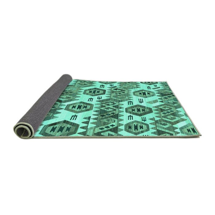Sideview of Abstract Turquoise Modern Rug, abs1925turq