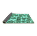 Sideview of Abstract Turquoise Modern Rug, abs1925turq