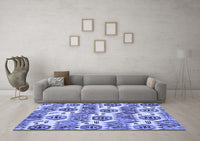 Machine Washable Abstract Blue Modern Rug, wshabs1925blu