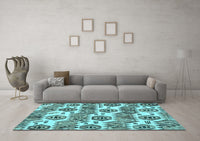 Machine Washable Abstract Light Blue Modern Rug, wshabs1925lblu