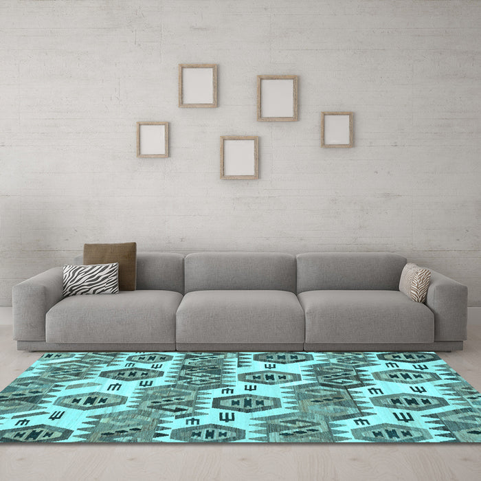 Machine Washable Abstract Light Blue Modern Rug in a Living Room, wshabs1925lblu