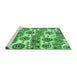 Sideview of Machine Washable Abstract Emerald Green Modern Area Rugs, wshabs1925emgrn