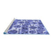 Sideview of Machine Washable Abstract Blue Modern Rug, wshabs1925blu