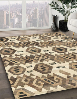 Machine Washable Abstract Brown Rug in a Family Room, wshabs1925