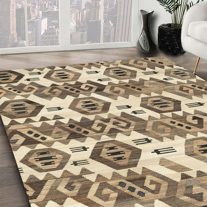 Machine Washable Abstract Brown Rug in a Family Room, wshabs1925