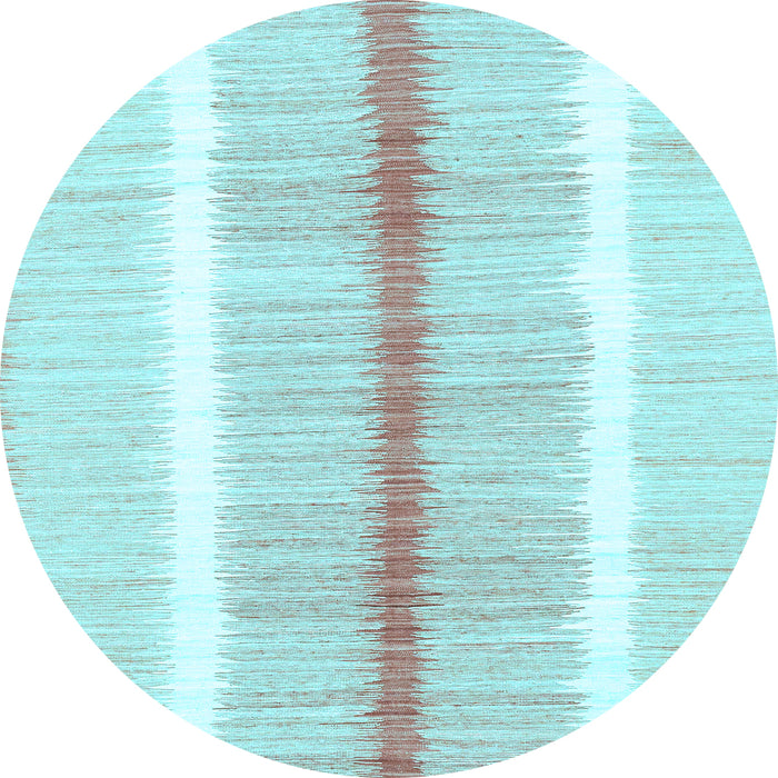 Round Machine Washable Abstract Light Blue Modern Rug, wshabs1926lblu