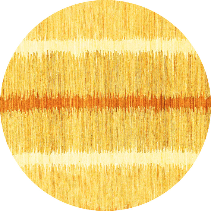 Round Abstract Yellow Modern Rug, abs1926yw