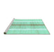 Sideview of Machine Washable Abstract Turquoise Modern Area Rugs, wshabs1926turq