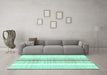 Machine Washable Abstract Turquoise Modern Area Rugs in a Living Room,, wshabs1926turq