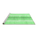 Sideview of Machine Washable Abstract Emerald Green Modern Area Rugs, wshabs1926emgrn