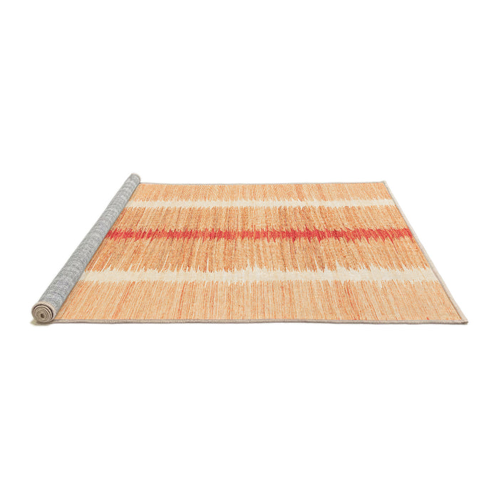 Sideview of Machine Washable Abstract Orange Modern Area Rugs, wshabs1926org