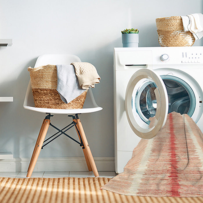 Machine Washable Abstract Gold Rug in a Washing Machine, wshabs1926