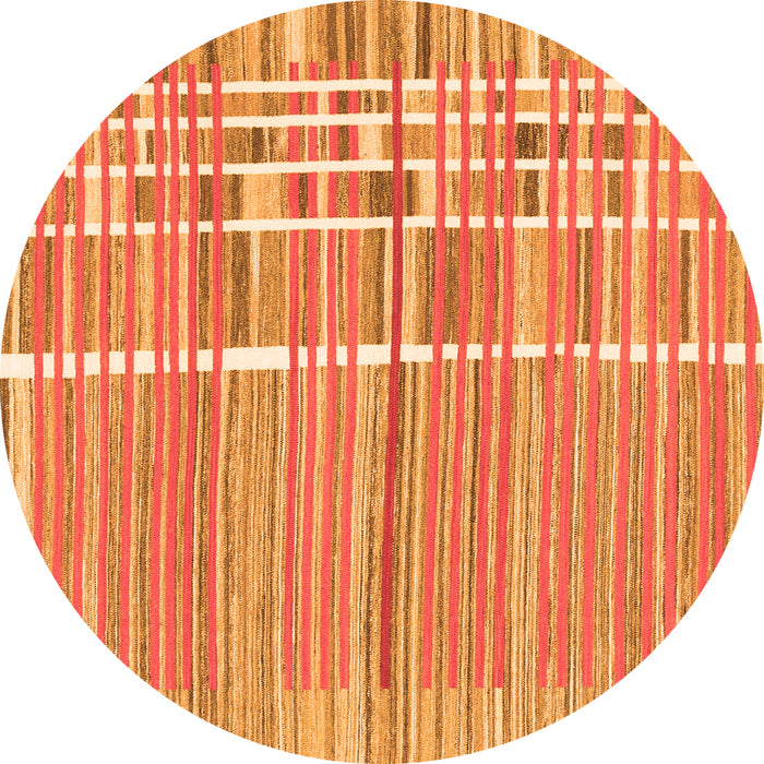 Round Abstract Orange Modern Rug, abs1927org