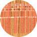 Round Abstract Orange Modern Rug, abs1927org