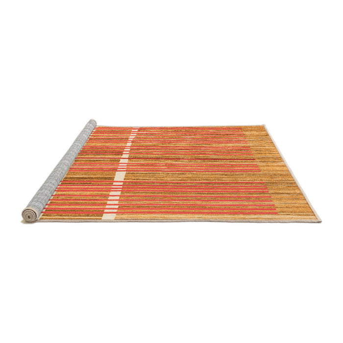 Sideview of Machine Washable Abstract Orange Modern Area Rugs, wshabs1927org