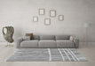 Machine Washable Abstract Gray Modern Rug in a Living Room,, wshabs1927gry