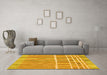 Machine Washable Abstract Yellow Modern Rug in a Living Room, wshabs1927yw