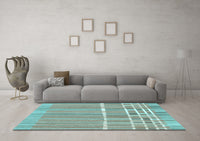 Machine Washable Abstract Light Blue Modern Rug, wshabs1927lblu