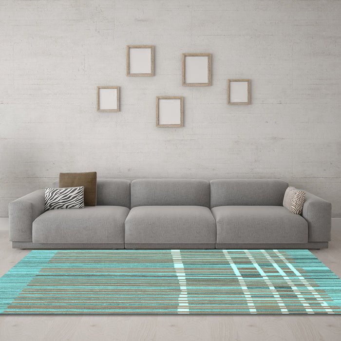 Machine Washable Abstract Light Blue Modern Rug in a Living Room, wshabs1927lblu
