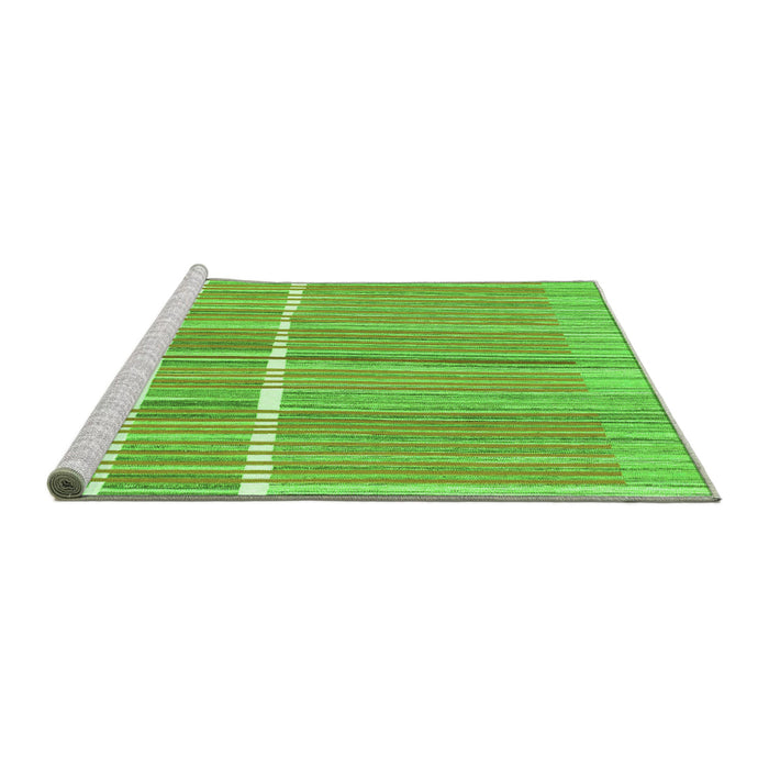 Sideview of Machine Washable Abstract Green Modern Area Rugs, wshabs1927grn
