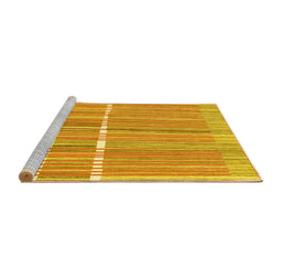 Sideview of Machine Washable Abstract Yellow Modern Rug, wshabs1927yw