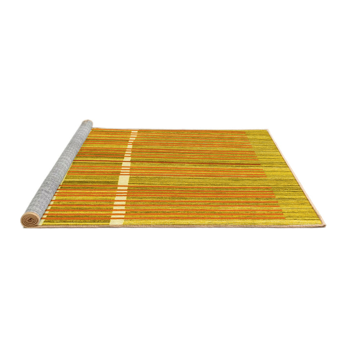 Sideview of Machine Washable Abstract Yellow Modern Rug, wshabs1927yw
