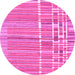 Round Machine Washable Abstract Pink Modern Rug, wshabs1927pnk