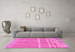 Machine Washable Abstract Pink Modern Rug in a Living Room, wshabs1927pnk