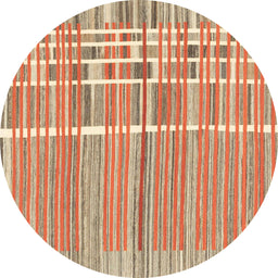 Round Machine Washable Abstract Red Rug, wshabs1927