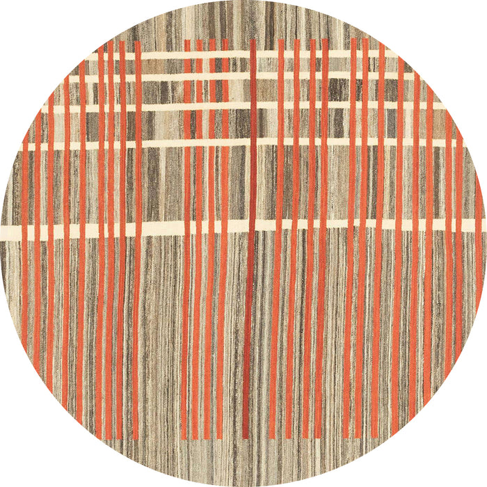 Round Machine Washable Abstract Red Rug, wshabs1927