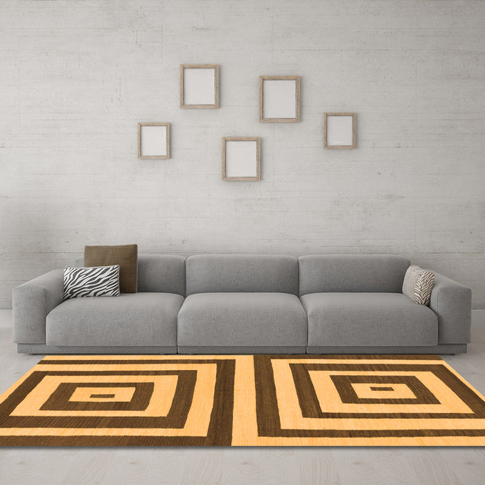 Machine Washable Oriental Orange Modern Area Rugs in a Living Room, wshabs1928org