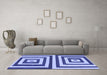 Machine Washable Oriental Blue Modern Rug in a Living Room, wshabs1928blu