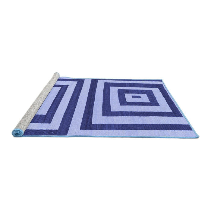 Sideview of Machine Washable Oriental Blue Modern Rug, wshabs1928blu