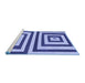 Sideview of Machine Washable Oriental Blue Modern Rug, wshabs1928blu