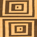 Square Machine Washable Oriental Orange Modern Area Rugs, wshabs1928org