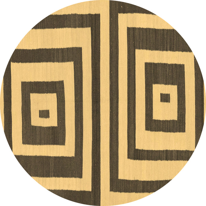 Round Oriental Brown Modern Rug, abs1928brn