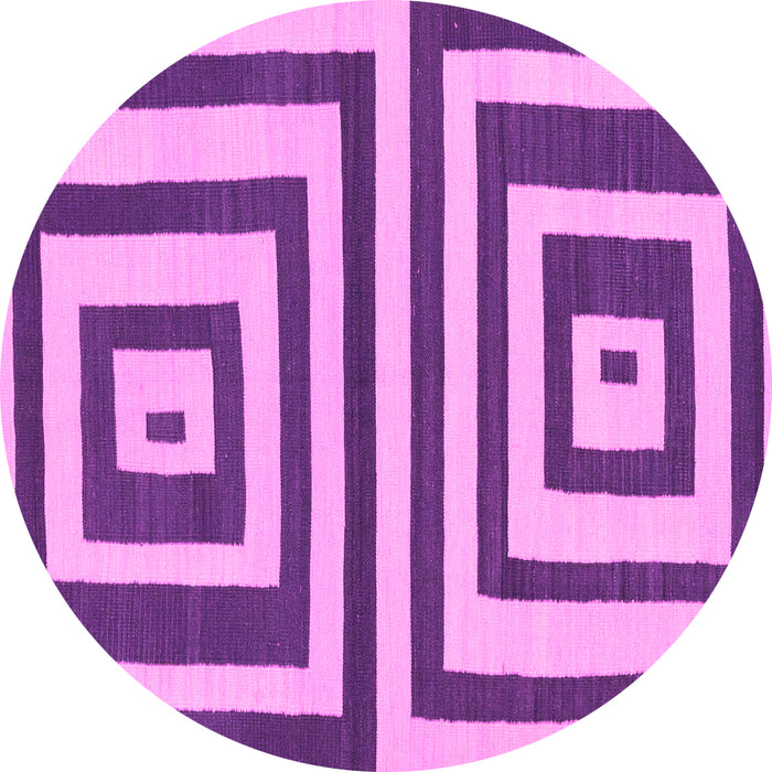 Round Machine Washable Oriental Pink Modern Rug, wshabs1928pnk
