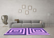 Machine Washable Oriental Purple Modern Area Rugs in a Living Room, wshabs1928pur