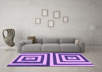 Machine Washable Oriental Purple Modern Rug, wshabs1928pur