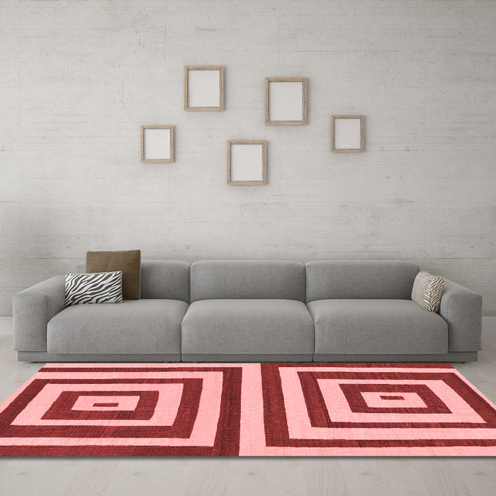 Modern Red Washable Rugs
