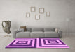 Machine Washable Oriental Pink Modern Rug in a Living Room, wshabs1928pnk