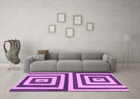 Machine Washable Oriental Pink Modern Rug, wshabs1928pnk