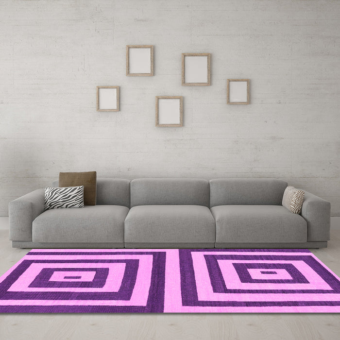 Machine Washable Oriental Pink Modern Rug in a Living Room, wshabs1928pnk
