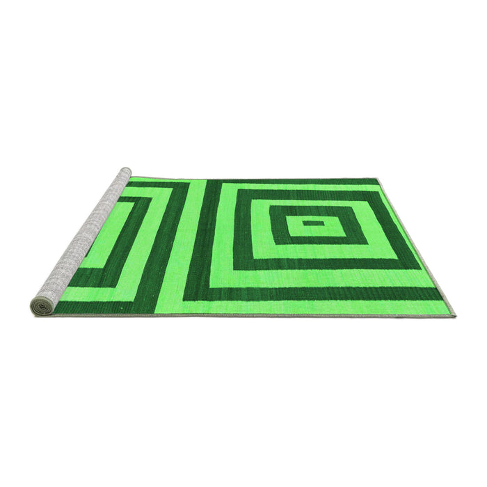 Sideview of Machine Washable Oriental Green Modern Area Rugs, wshabs1928grn