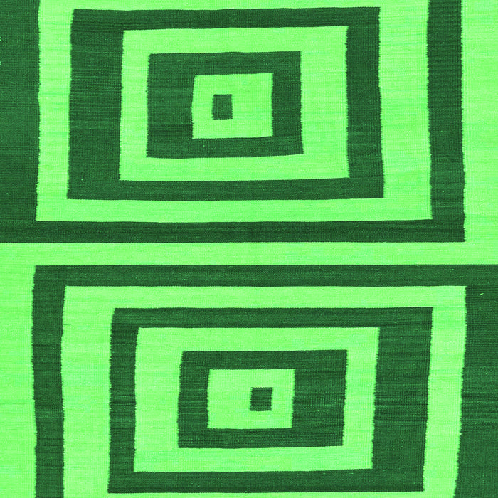 Square Machine Washable Oriental Green Modern Area Rugs, wshabs1928grn