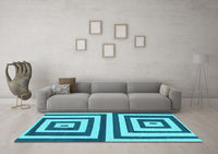 Machine Washable Oriental Light Blue Modern Rug, wshabs1928lblu